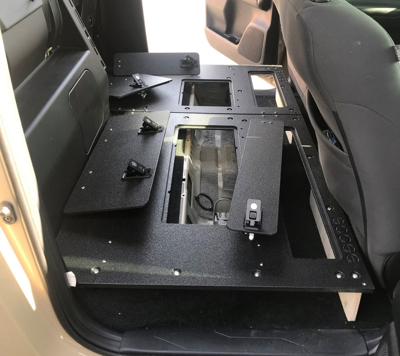 Load image into Gallery viewer, Toyota Tacoma 2005-2023 2nd and 3rd Gen. Double Cab - Second Row Seat Delete Plate System keeping Factory Back Wall
