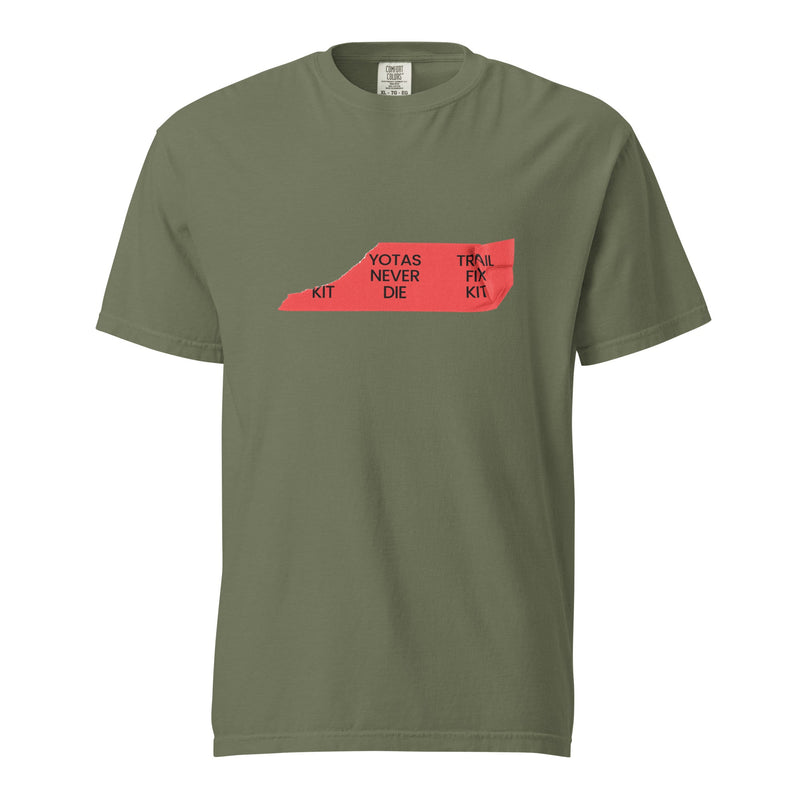 Load image into Gallery viewer, Duct Tape Trail Fix Yotas Never Die T-Shirt
