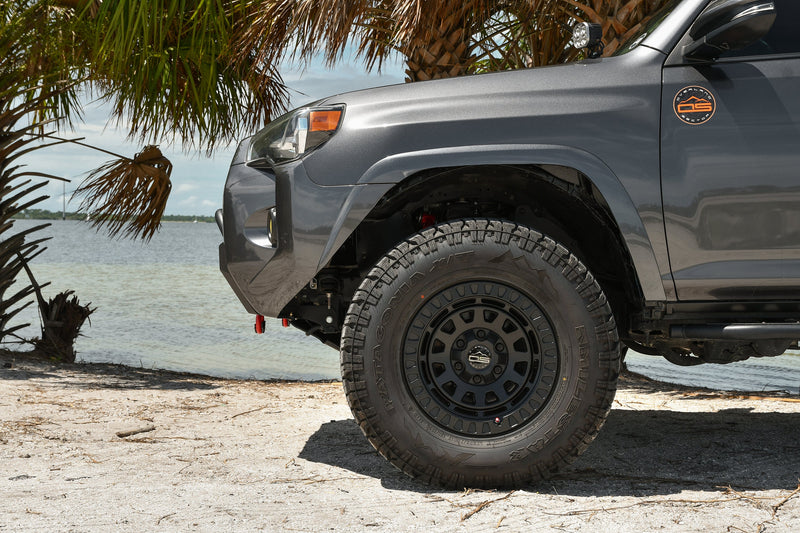 Load image into Gallery viewer, Overland Sector Venture 17x9 +0 5x114.3/5x127mm 71.5mm Satin Black
