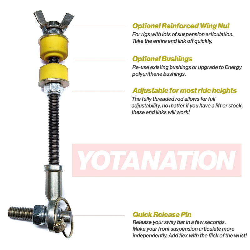 Load image into Gallery viewer, Quick Swaybar Disconnect End Links (Front) 3rd Gen 4runner - Yota Nation

