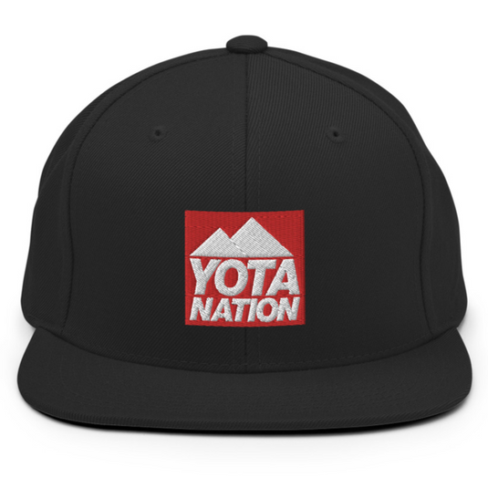 Black Snapback Hat Red Yota Nation Logo - Yota Nation